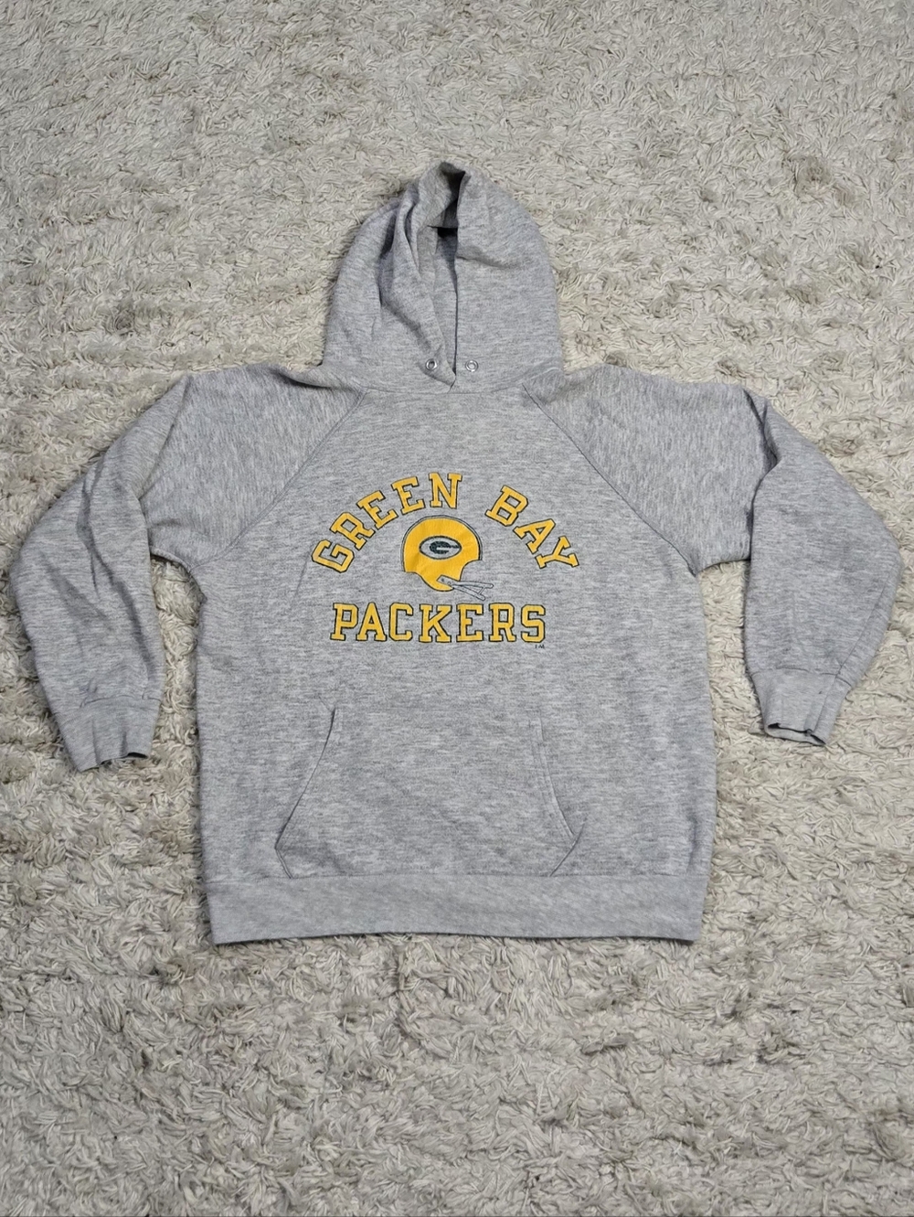 VTG 80s Green Bay Packers Champion Raglan Hoodie L
